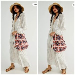 Free People Washed Edie Maxi Dress Tiered Prairie Coastal Cowgirl Grunge Wedding